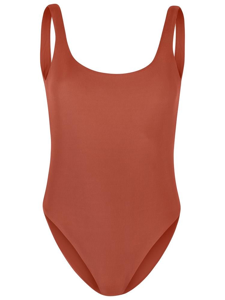The Melia Bathing Suit | Rib Orange - AYA Label