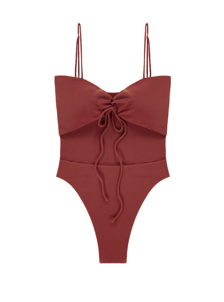 The Thalia Bathing Suit | Terry Coral Red - AYA Label